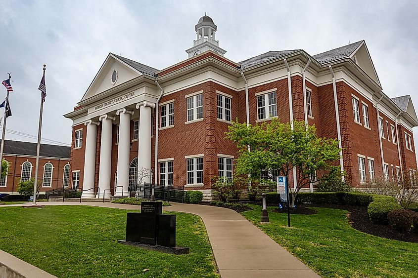 Government building in the rural city of Harrodsburg in Kentucky.