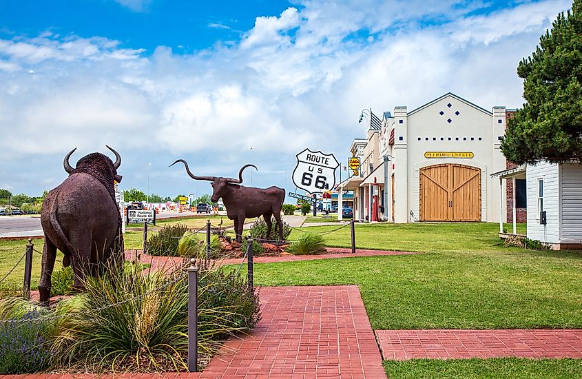 Elk City, U.S.A. - May 20 2011- Oklahoma, shops on the Route 66.