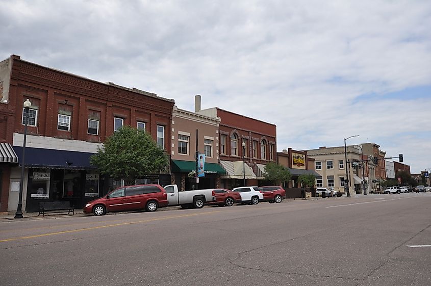 Downtown area in Le Mars, Iowa.