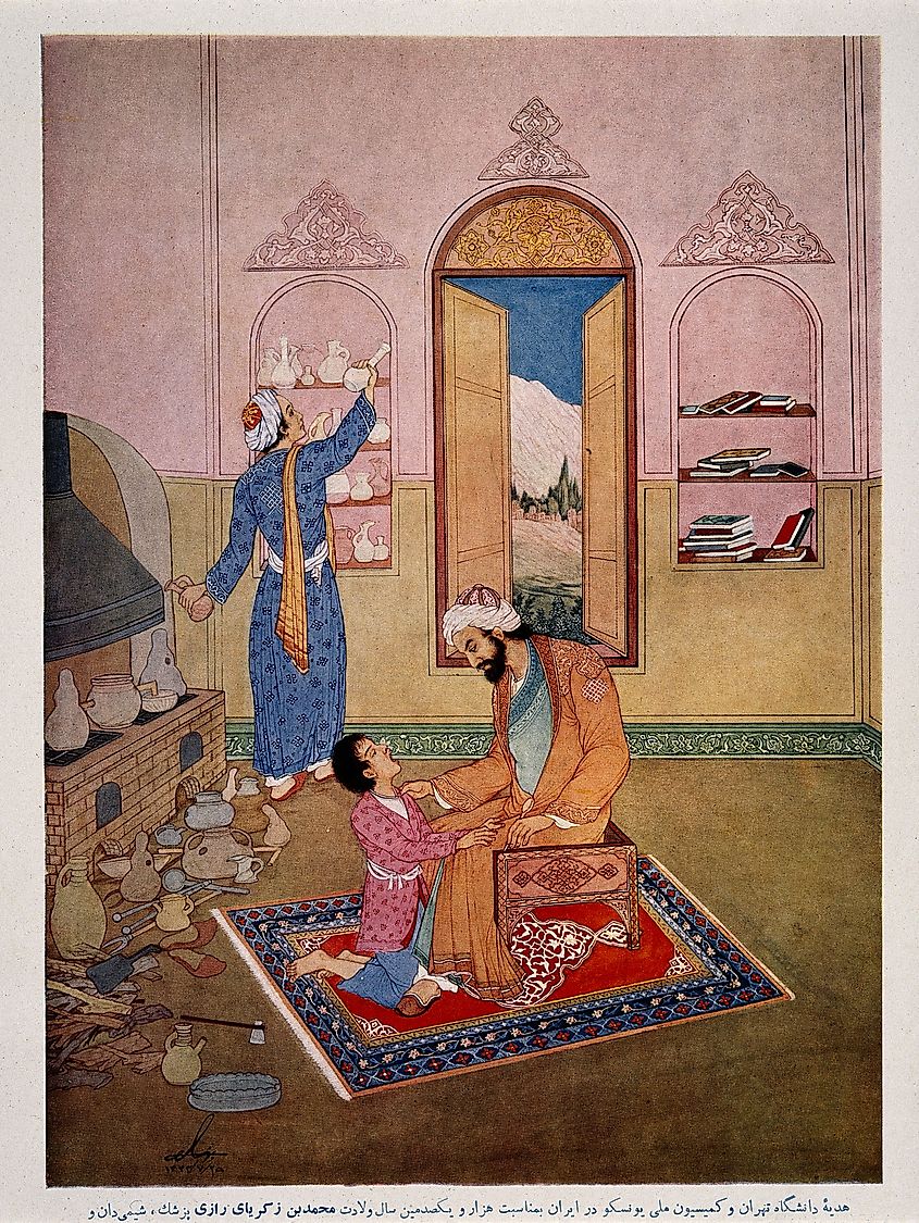 Al-Razi examining a patient