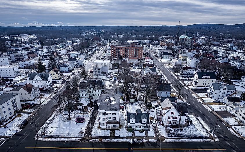 Aerial view of Leominster, Massachusetts