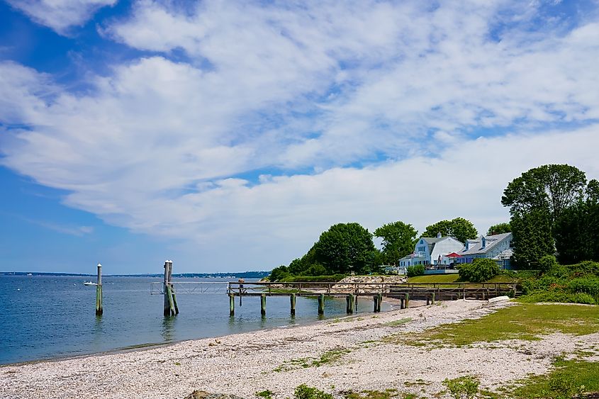 Scenic view of Mt. Hope Bay in Bristol, Rhode Island