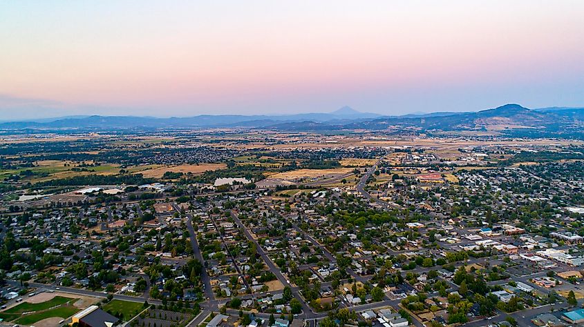 Central Point, Oregon, at sunset.