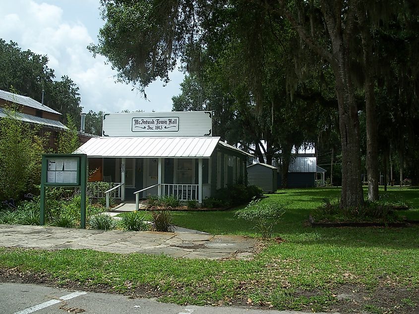 Town hall in McIntosh, Florida