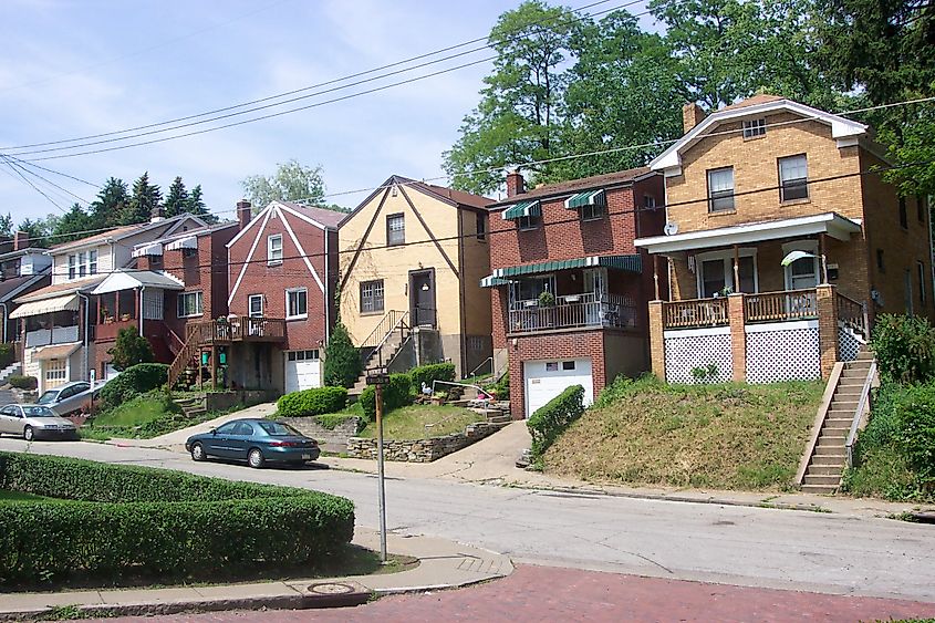 Homes in the town of Brentwood, Pennsylvania.
