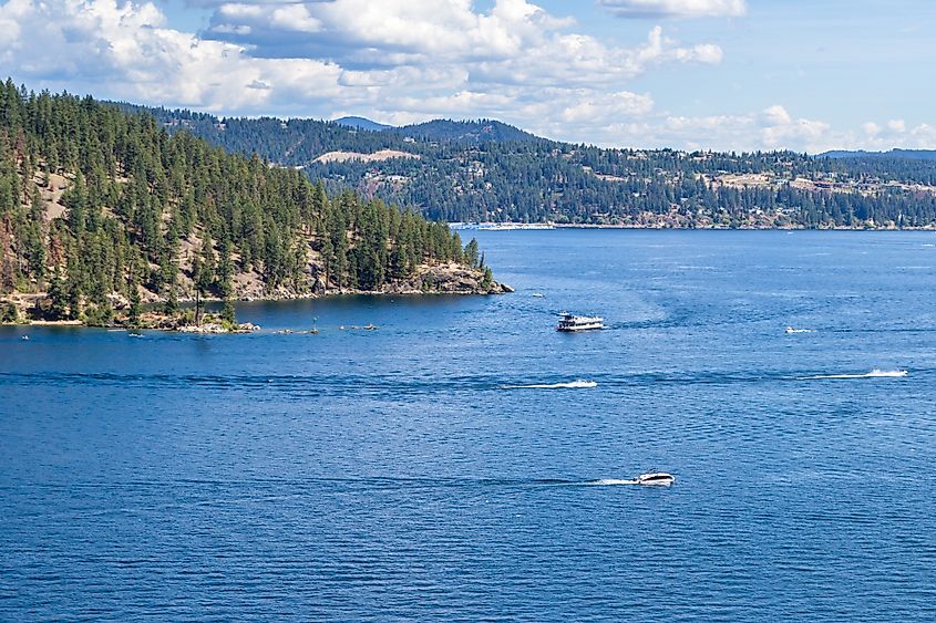 Lake Coeur d'Alene, Idaho, viewed from a parasail