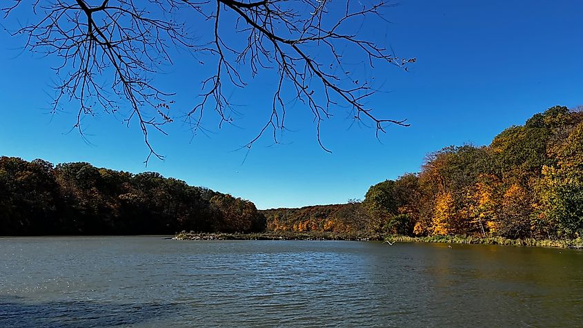 View over Geode Lake at Geode State Park