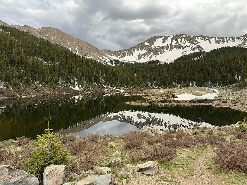 Scenic overlook of the Williams Lake and Wheeler Peak in the background, Taos New Mexico.