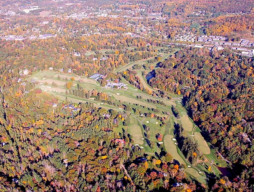 Aerial view of the Biltmore Forest Country Club.