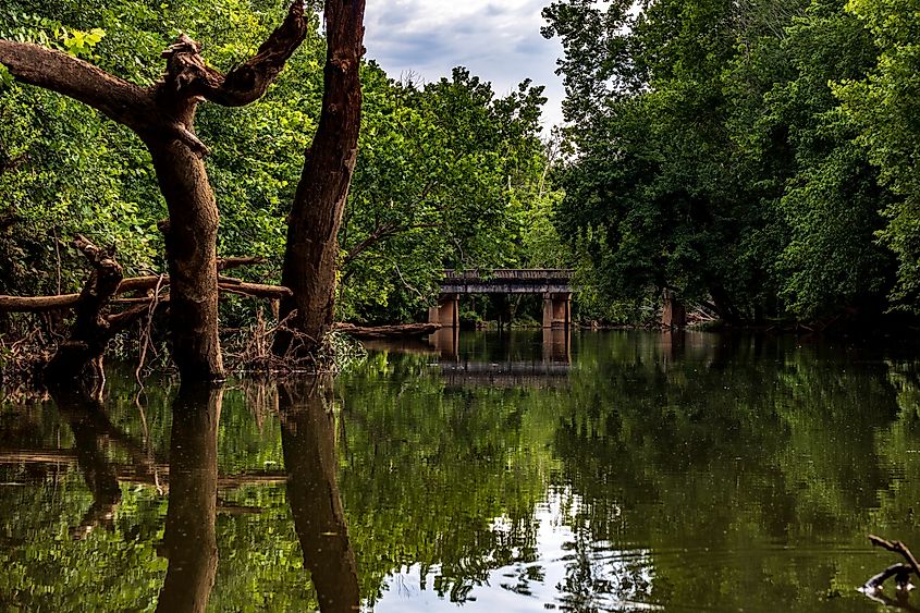 The Flint River in Huntsville, Alabama.