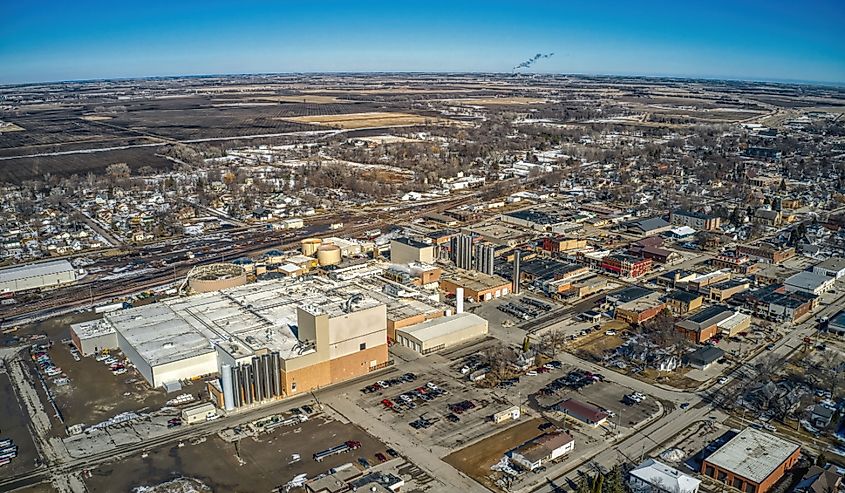 Aerial View of a Dairy Factory in Milbank, South Dakota