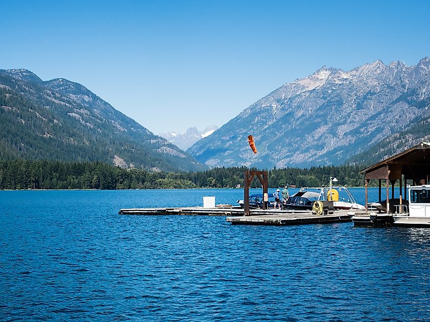 Stehekin, Washington: Boat landing at the secluded community on Lake Chelan