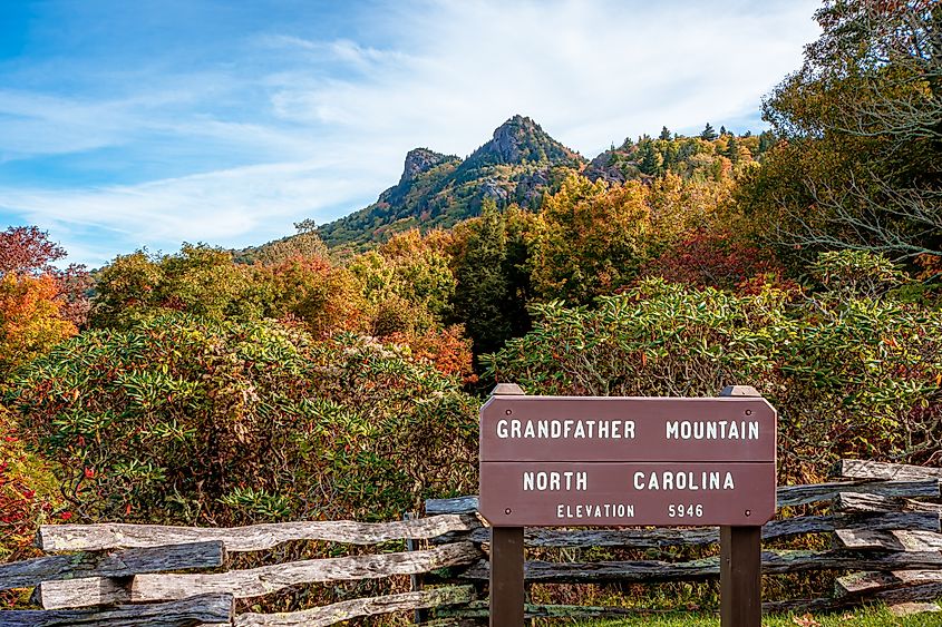 View of Grandfather Mountain during the fall.