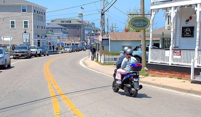 Downtown New Shoreham, Rhode Island.