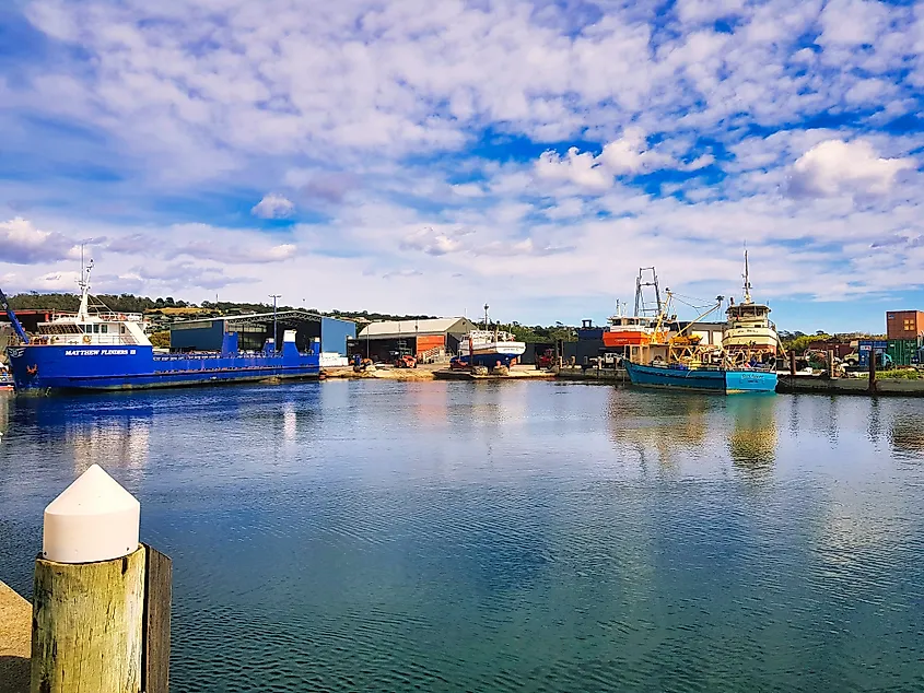 The port in Bridport, Tasmania, Australia.