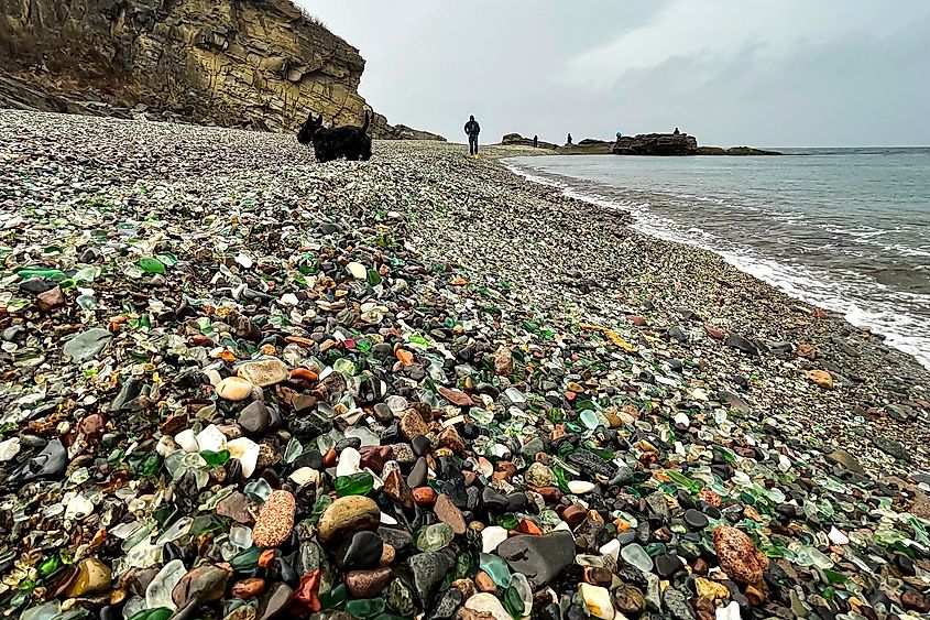 The famous 'Glass Beach' in Fort Bragg, California