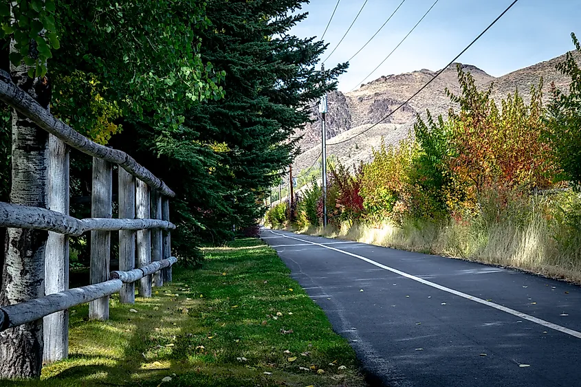 A scenic bike path in Ketchum, Idaho