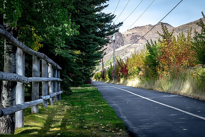 Scenic bike path in Ketchum, Idaho.