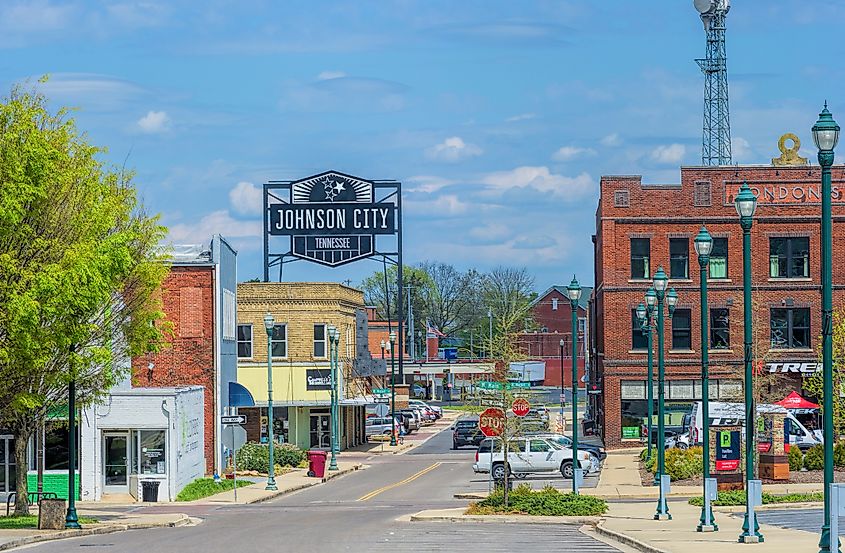 A street in Johnson City, Tennessee.