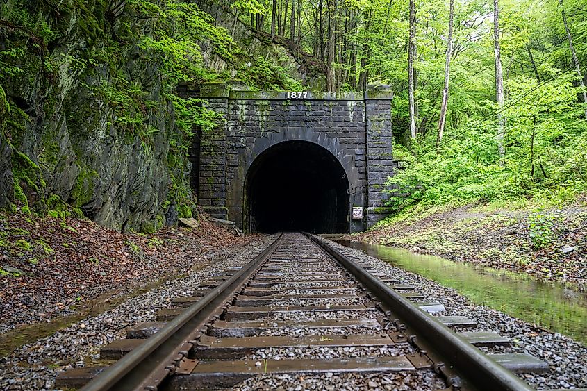 The east portal of the Hoosac Tunnel near North Adams, Massachusetts