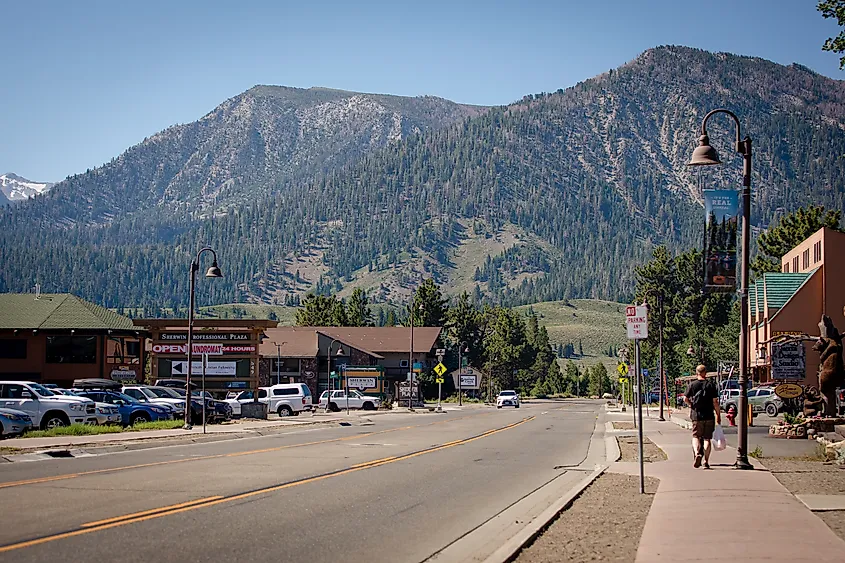 Downtown Mammoth Lakes, California.