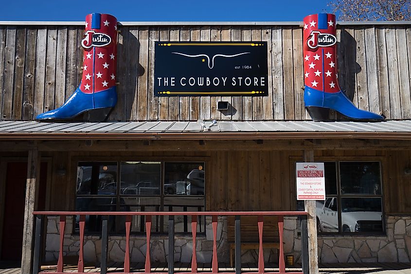 The Cowboy Store in Bandera, Texas. Image credit Barna Tanko via Shutterstock
