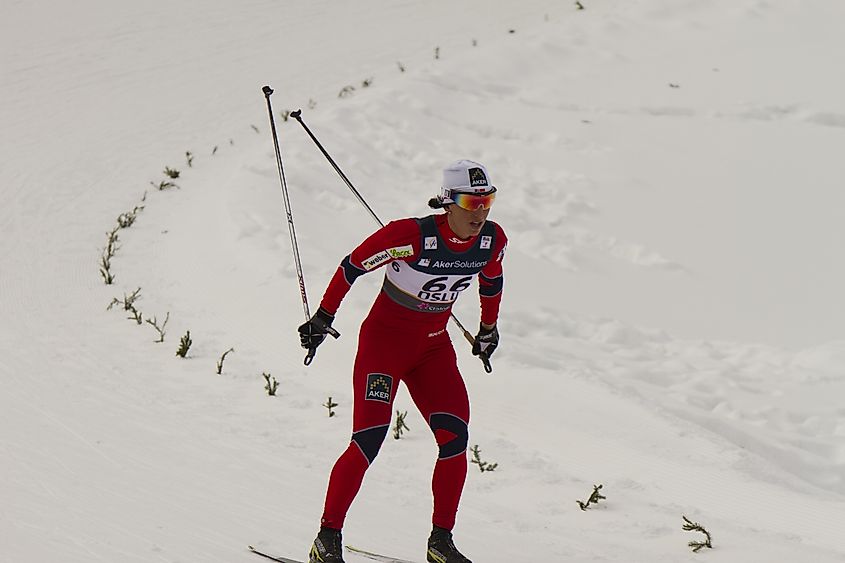 FIS Nordic World Ski Championship, Marit Bjoergen, Holmenkollen, Oslo. Editorial credit: Marius Wigen / Shutterstock.com