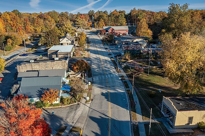 University Ave at the University of the South in Sewanee Tennessee