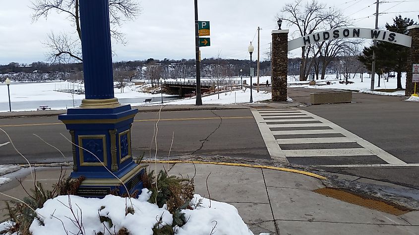 Winter scene in Hudson, Wisconsin.