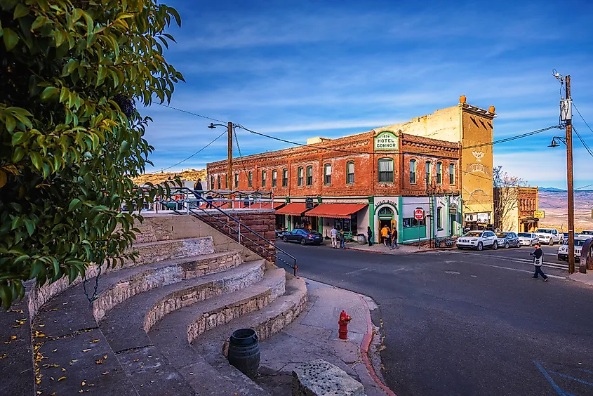 Historic Connor Hotel on Main Street in Jerome, Arizona