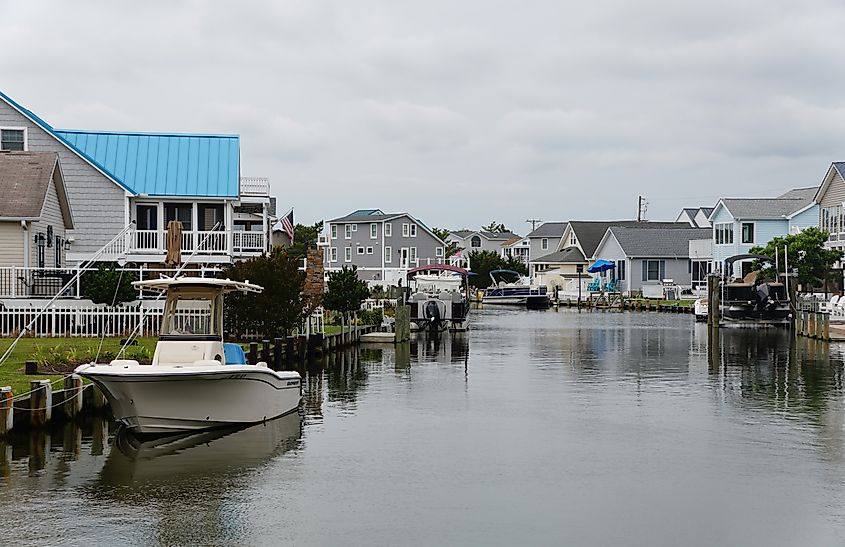 Waterfront homes in Fenwick Island, Delaware.