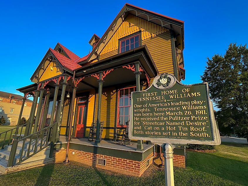 Birthplace of Tennessee Williams in Columbus, Mississippi.