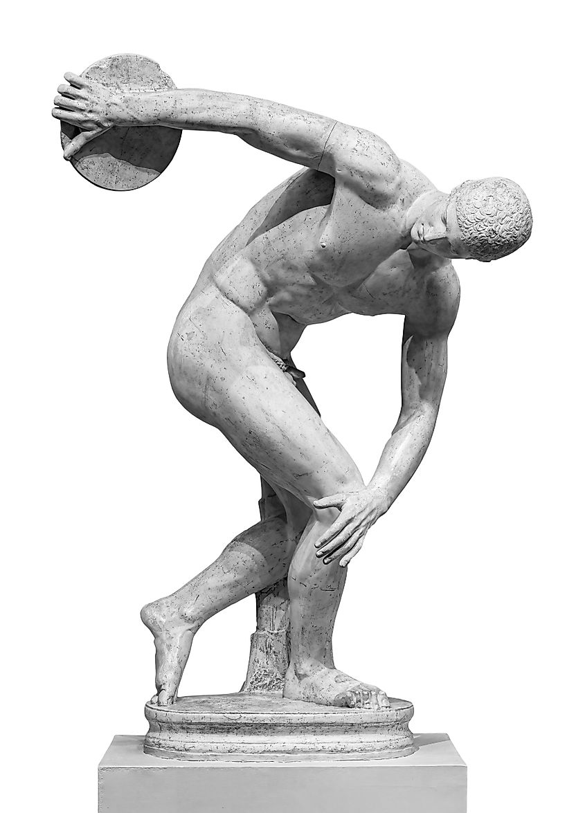 Discus thrower discobolus statue