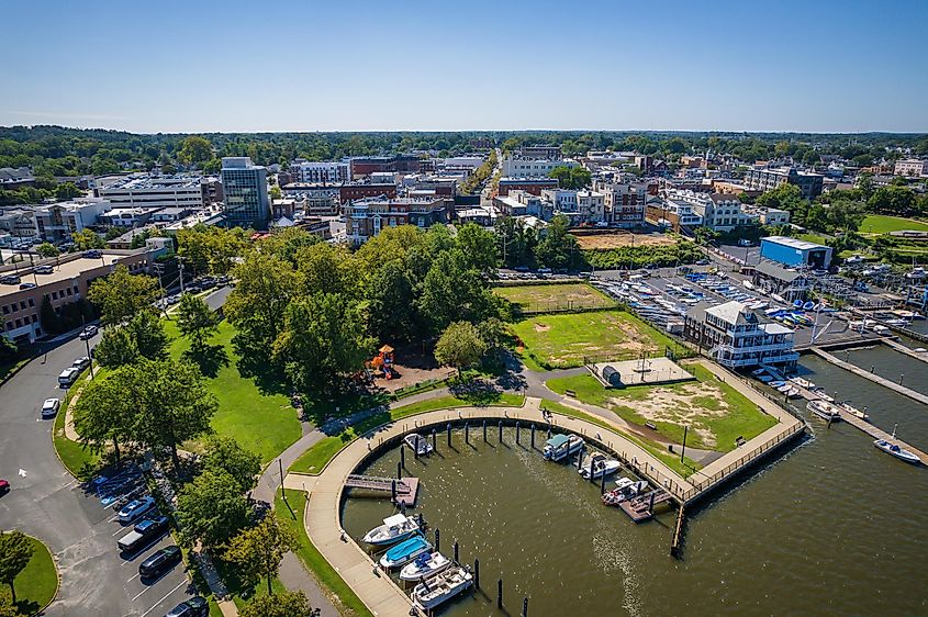 Aerial of Red Bank Navesink New Jersey