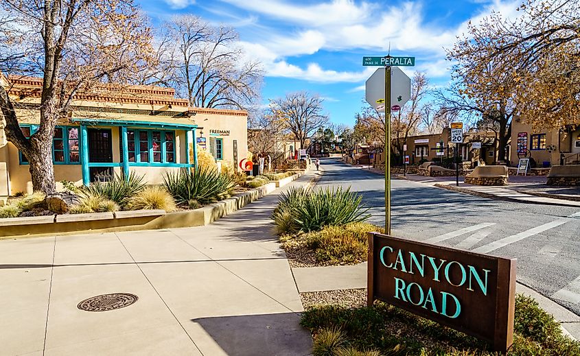 Canyon Road in Santa Fe, New Mexico.