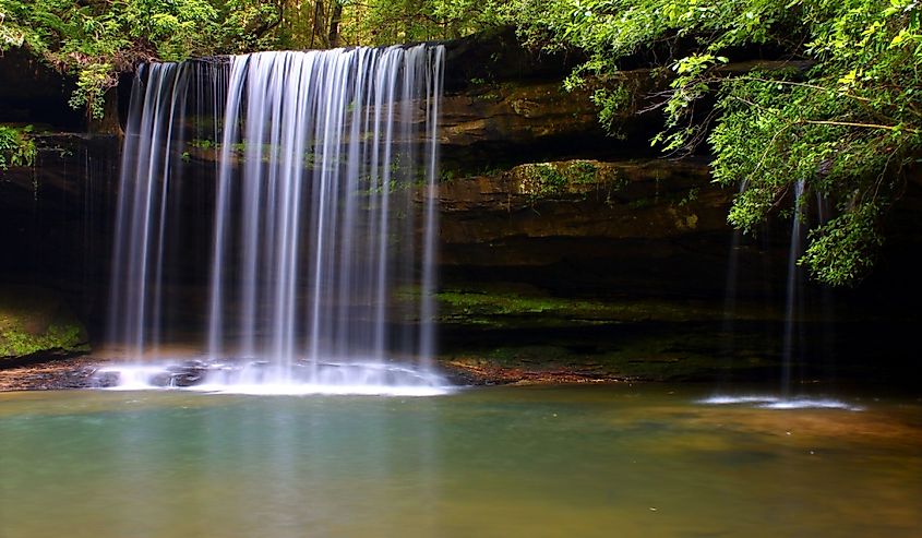 Beautiful Caney Creek Falls in the William B Bankhead National Forest of Alabama