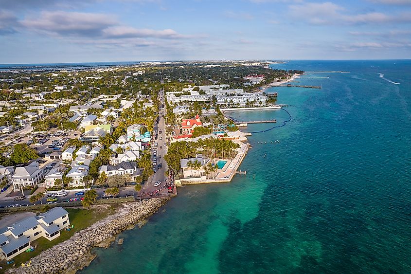 Beautiful aerial view of Key West