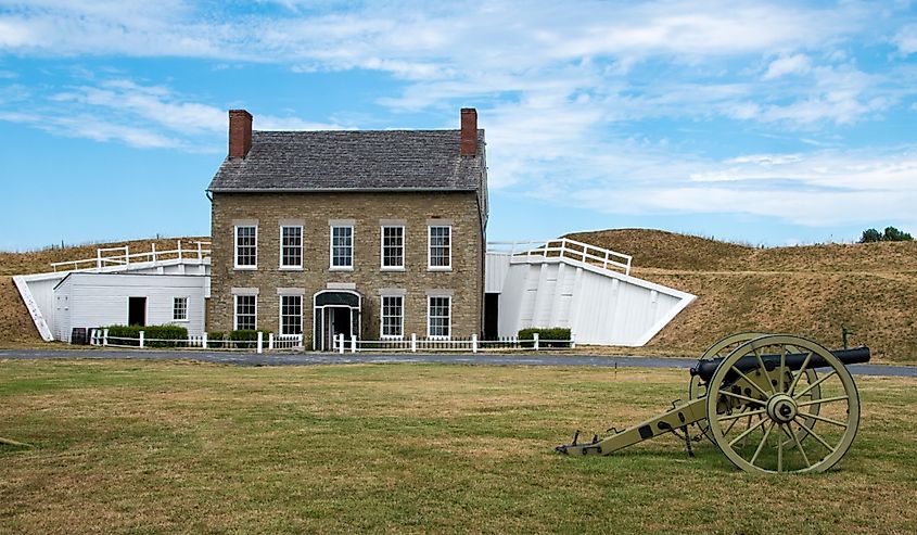 Headquarter of Fort Ontario on Lake Ontario, Oswego, New York state, USA