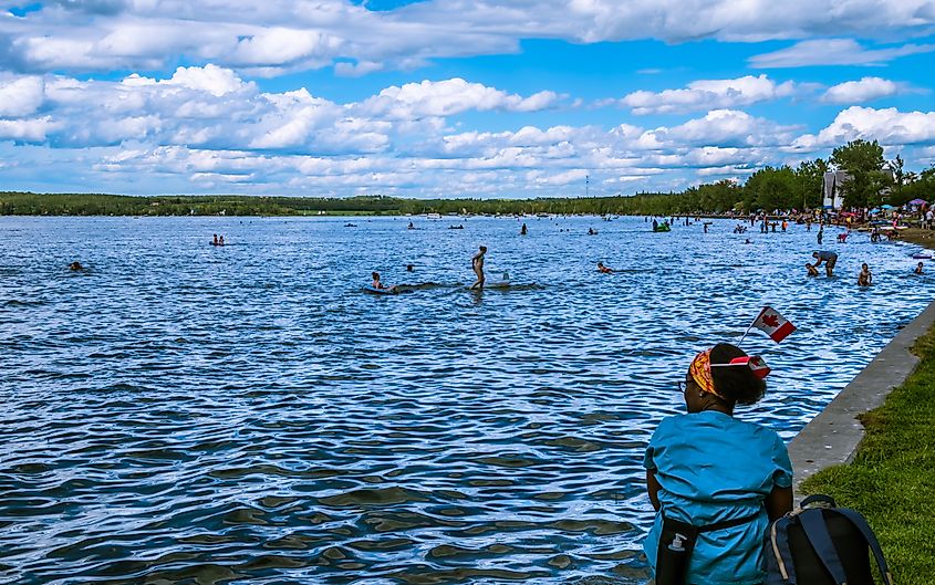 Celebrating Canada Day at Sylvan Lake.