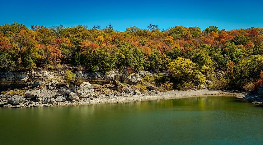 Autumn foliage at Eisenhower State Park in Texas