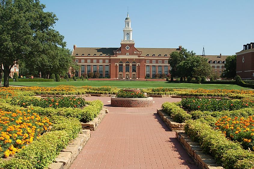 The Edmon Low Library on the Oklahoma State University campus