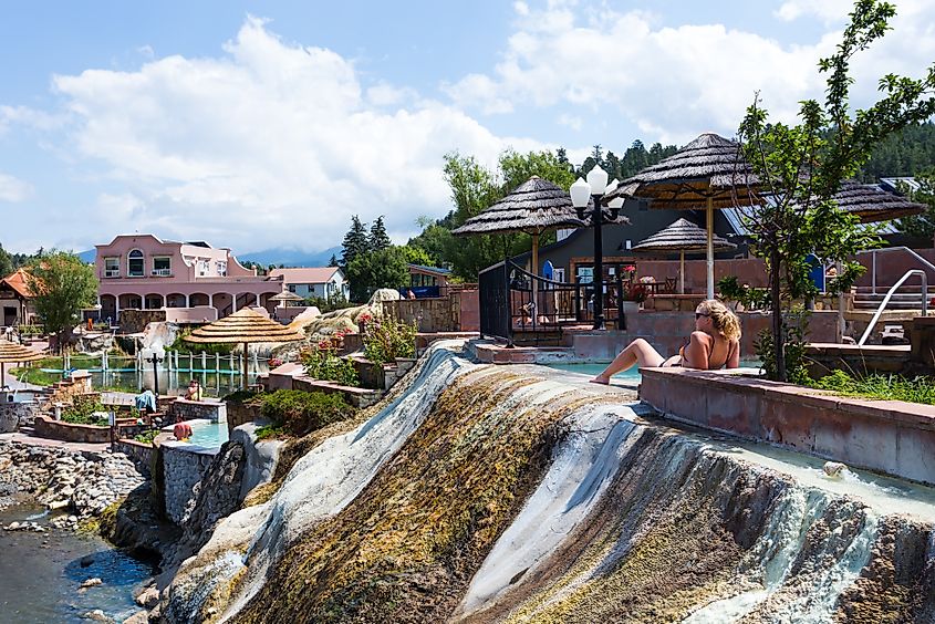 People relaxing in a resort in Pagosa Springs, Colorado.