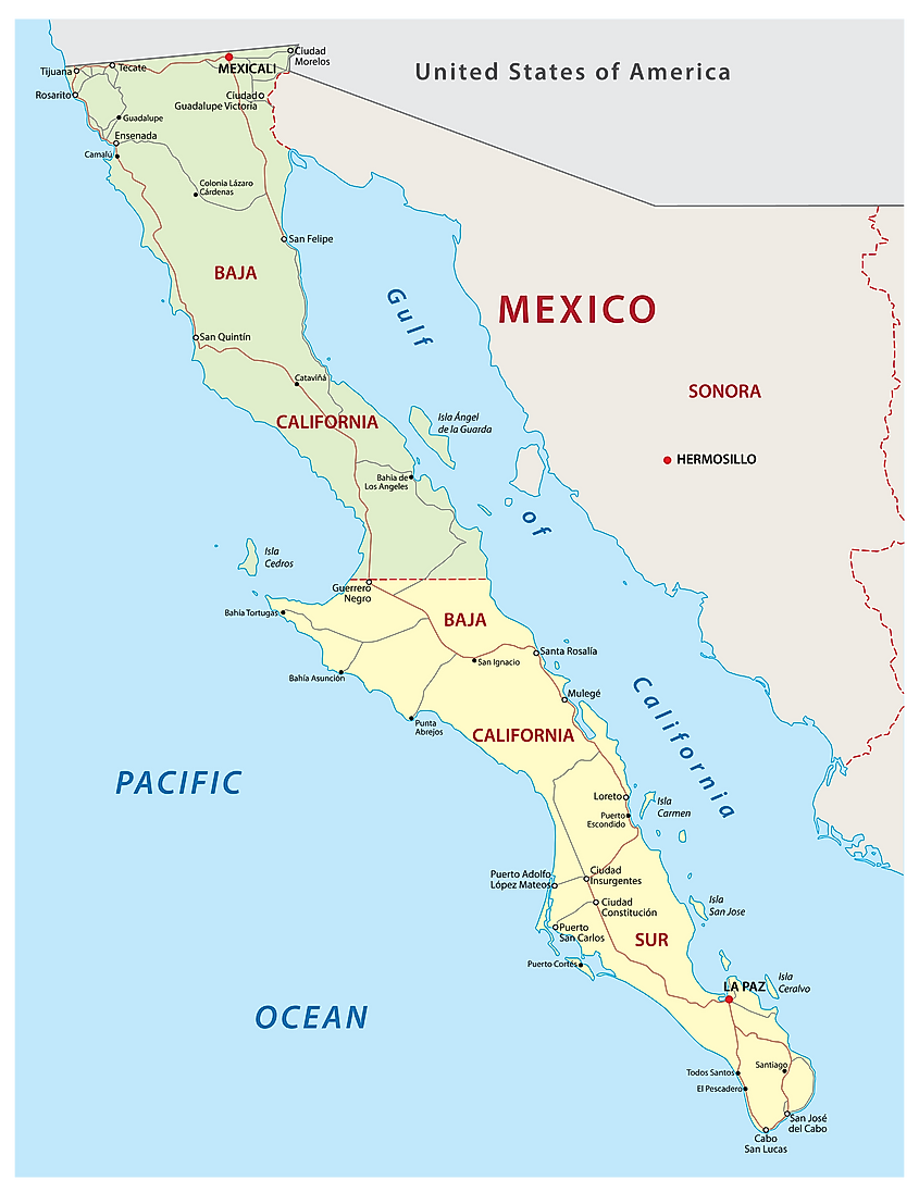 Baja California Peninsula Map 