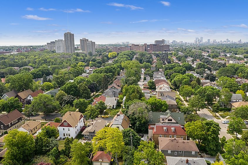 Aerial view of Sherwood in Wisconsin.