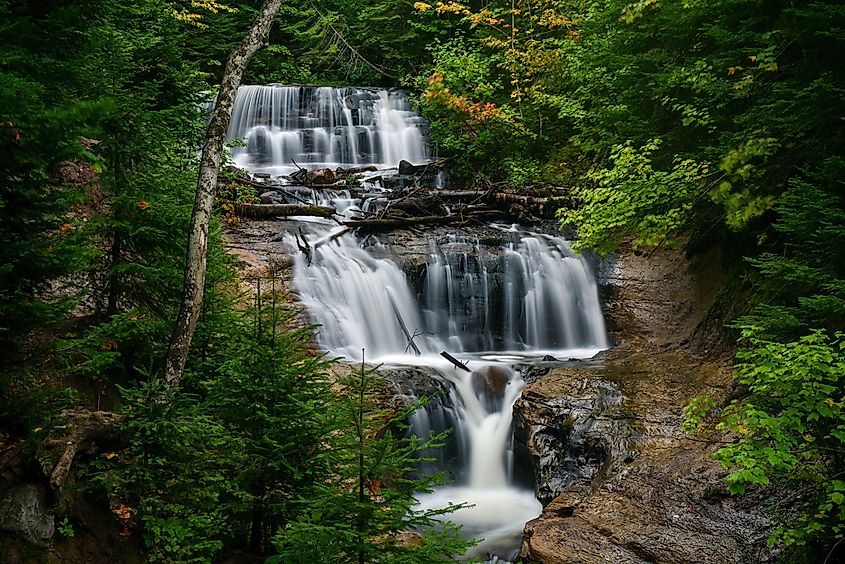 View of Sable Falls near Grand Marais in Michigan.