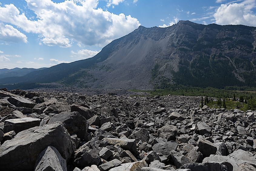 The massive pile of rock that sits on part of Frank's original location.