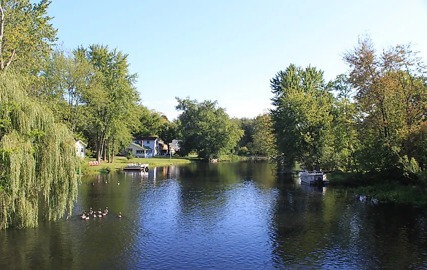 The Huron River in Hamburg Township, Michigan