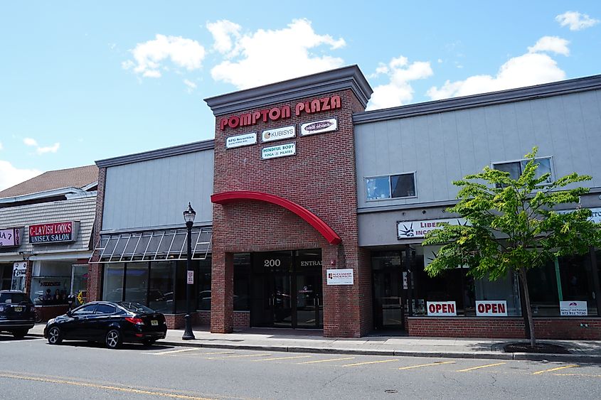 The Pompton Plaza shopping center in downtown Pompton Lakes, New Jersey