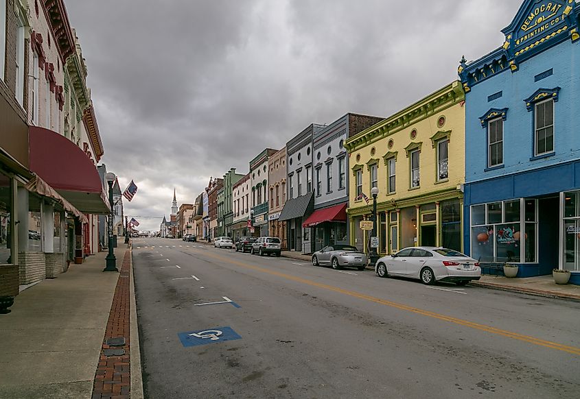 View of Main Street in Harrodsburg, looking south.