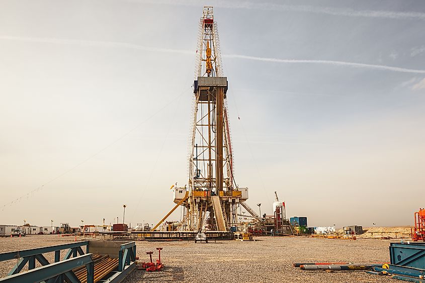 An oil rig set up in Iraq. 